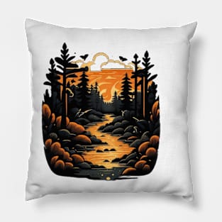 hiking in the forest Pillow