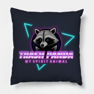 Trash Panda My Spirit Animal - Neon Retro Pillow