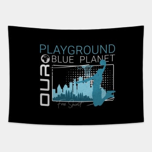 Playground Basket Ball Player Planet Earth Playground Good Vibes Free Spirit Tapestry