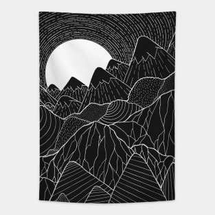 The white sun over the mountain Tapestry