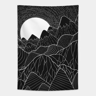 The white sun over the mountain Tapestry