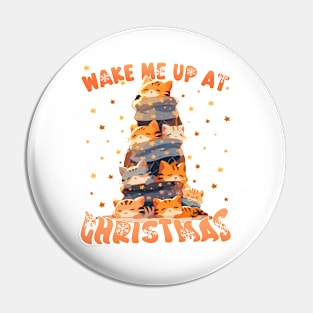 Kawaii Ginger Cat Catmas Tree: A Furry Festive Art Christmas Pin