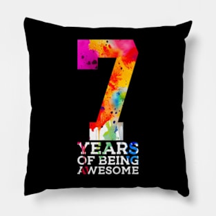 Kids 7 Years Of Being Awesome 7Th Birthday Pillow