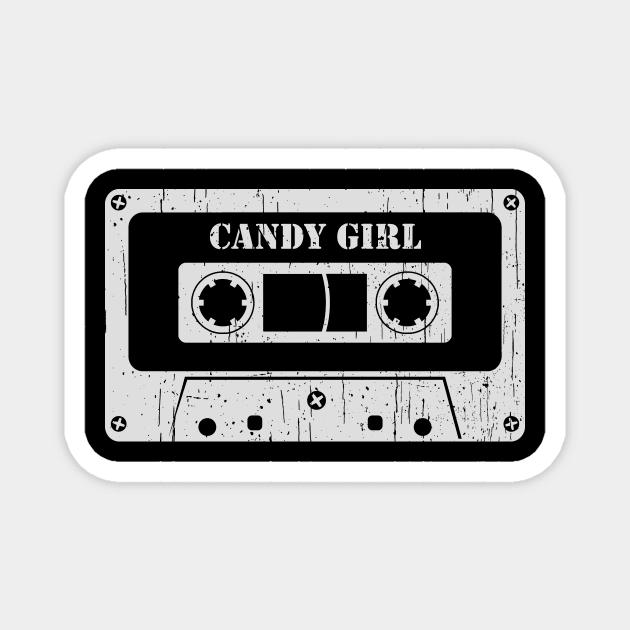 Candy Girl - Vintage Cassette White Magnet by FeelgoodShirt