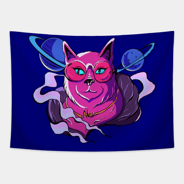 Galactic Cat Tapestry by RailyRin