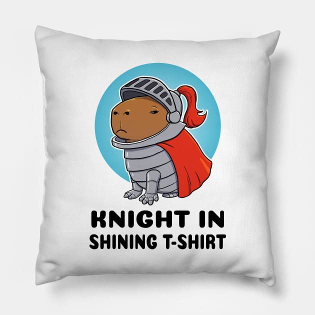 Knight in shining t-shirt Capybara Knight Pillow by capydays