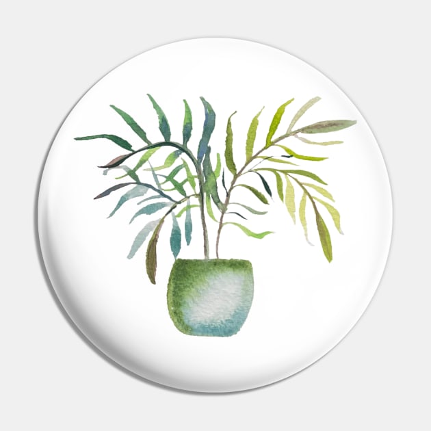 Blue and Green Houseplant Pin by Shirtacle