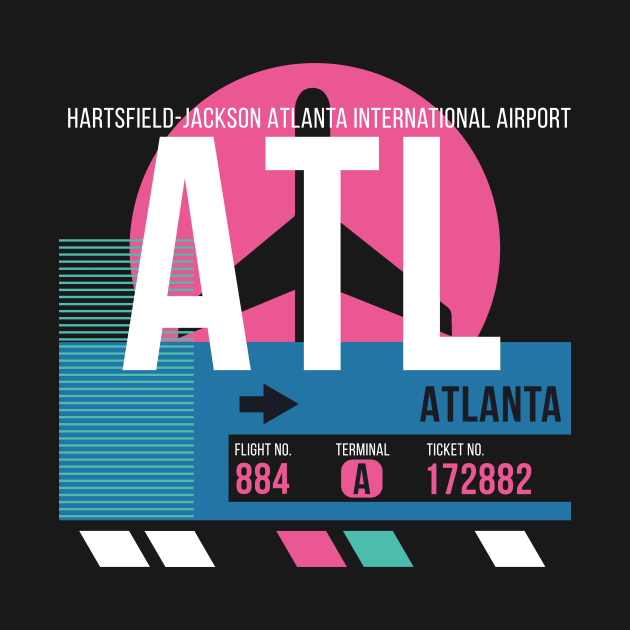 Atlanta (ATL) Airport // Sunset Baggage Tag by Now Boarding