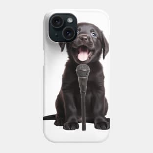 Adorably singing black Puppy Phone Case