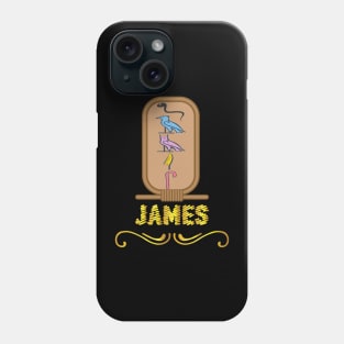 JAMES-American names in hieroglyphic letters-James, name in a Pharaonic Khartouch-Hieroglyphic pharaonic names Phone Case