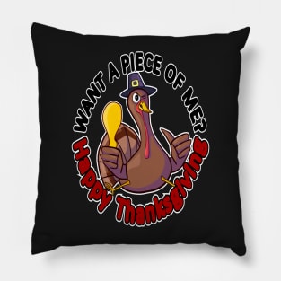 Funny Turkey Leg Thanks Giving Dinner Pillow