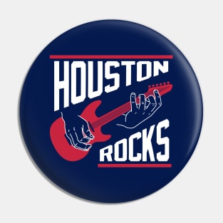 Houston Rocks Air Guitar - Navy Pin