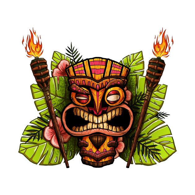 Tiki Mask Tiki Tapestry TeePublic
