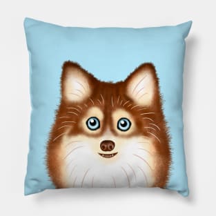 Red Pomsky Pillow