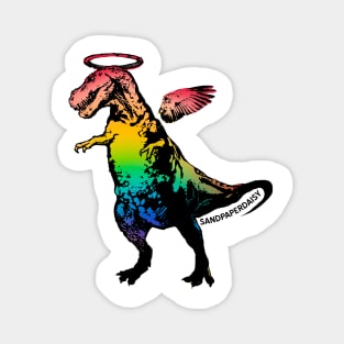 Rainbow Angel T-Rex winged halo dinosaur lgbt gay pride Magnet