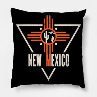 Retro New Mexico State Flag Zia Pillow