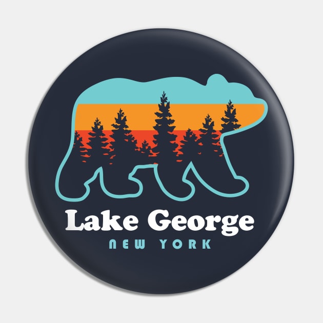 Lake George New York Bear Pin by PodDesignShop