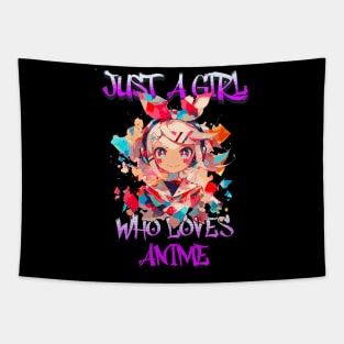 Just A Girl Who Loves Anime 8 Cute Anime Girl Anime Lover Tapestry