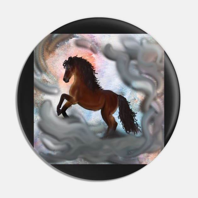 Horse Custom Graphic Design Gifts, Horse Stormy Cloud Art for Horse Lovers Pin by tamdevo1