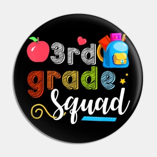 3Rd Grade Squad Third Teacher Student Team Back To School Pin