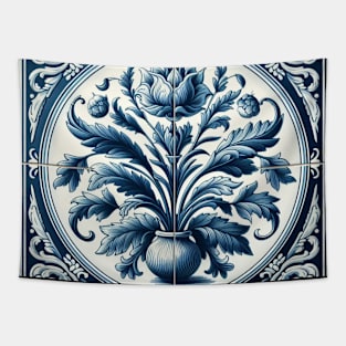 Delft Tile With Plant Pot No.3 Tapestry