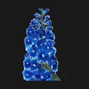 Blue Delphinium flower in collage T-Shirt