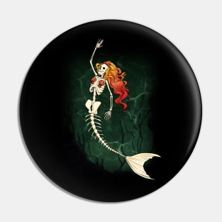 Skeleton Mermaid Pin