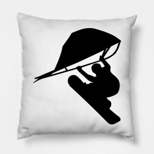 Snowboarder with kitewing Pillow