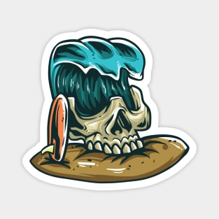 Skull Waves Surf Magnet