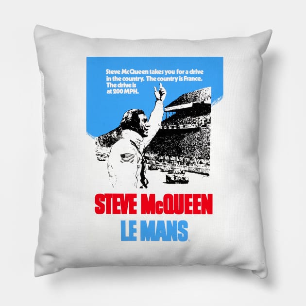 Le Mans (1971) Pillow by Scum & Villainy