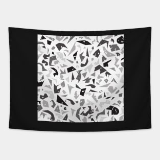 Terrazzo style in monochromatic black, white and grey - AFP22-03-ai Tapestry