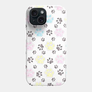 Pastel doodle paw print Phone Case