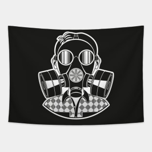 Little boy with gas mask. Tapestry