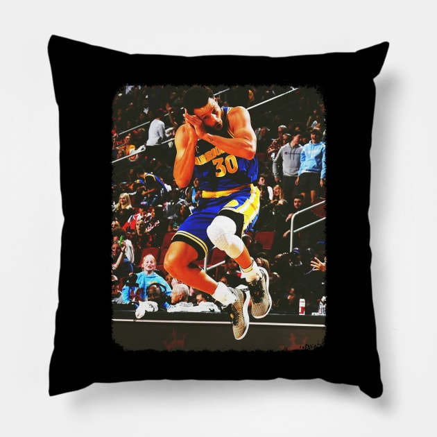 Vintage Steph Curry Pillow by Skelector Art