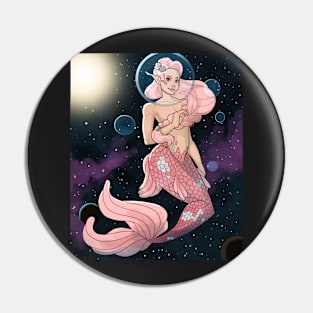 Pink Space Mermaid Pin