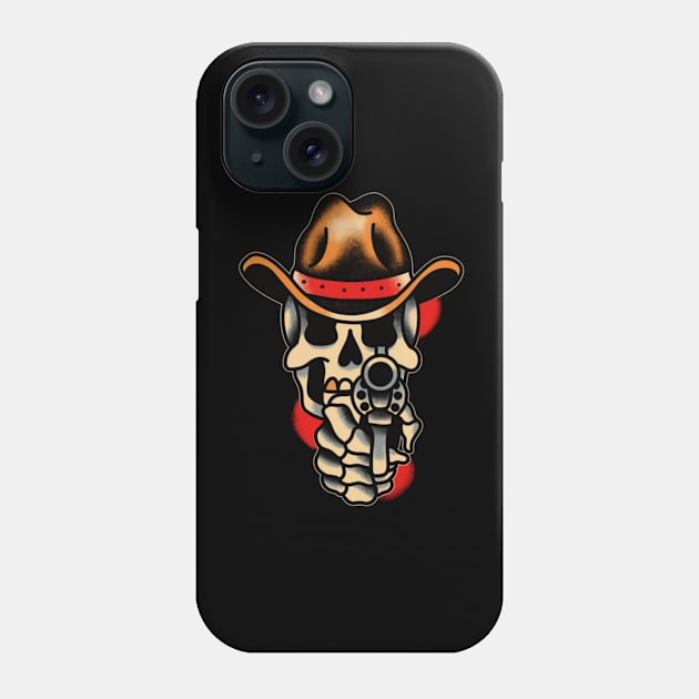 Cowboy skull with gun Phone Case by LEEX337