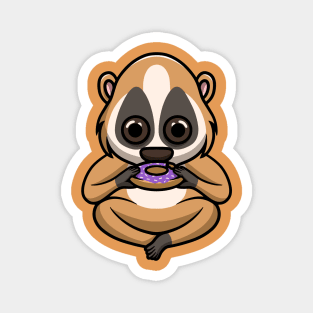 Cute Slow Loris Eating Donut Magnet