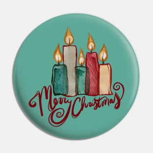 Merry Christmas Candles Pin