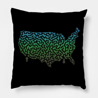 United States of America Shaped Maze & Labyrinth Pillow