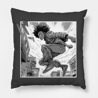 Black Anime T-Shirt - Japanese Manga Tee for Men and Women - Otaku Clothing - Anime Lover Gift - Cool Graphic Tee Pillow