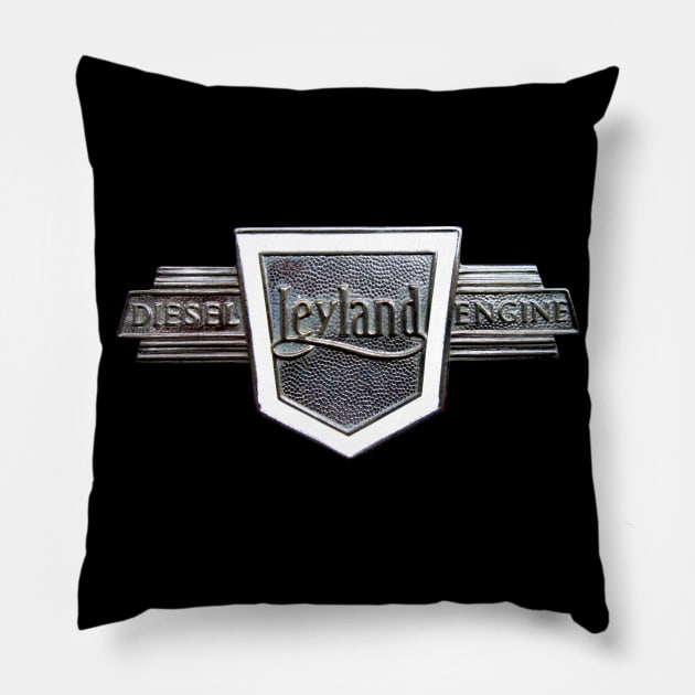 Vintage Leyland diesel engine logo Pillow by soitwouldseem