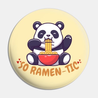 Panda eating ramen Pin