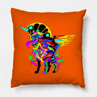 marvelous monster sphinx ecopop in kaiju totonac mexican robotics art Pillow