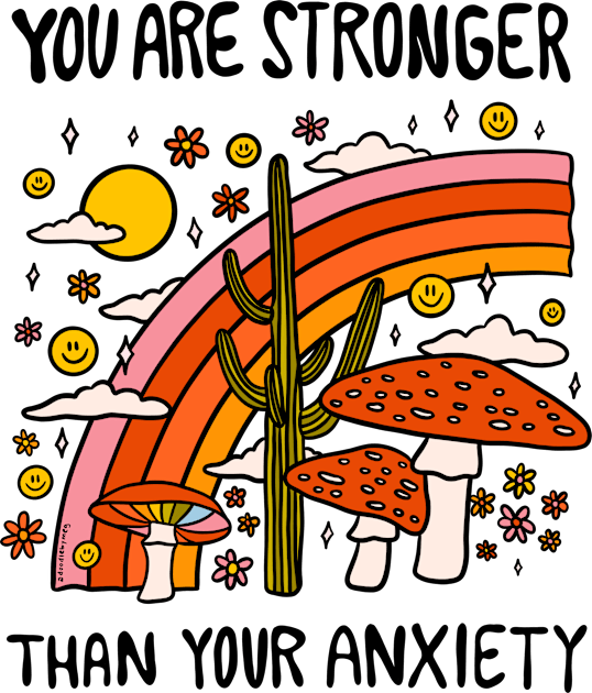 Stronger Than Your Anxiety Kids T-Shirt by Doodle by Meg