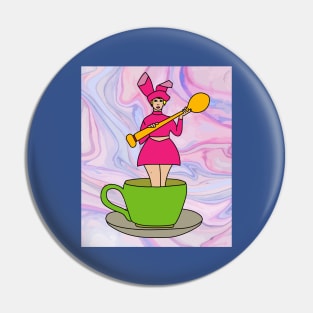 Coffee Cup Bathing Drinking Crazy Pin