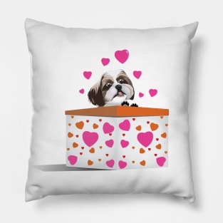 Puppy Shih Tzu Valentine Pillow