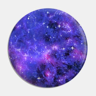 Purple Blue Nebula with Stars Digital Painting Pin