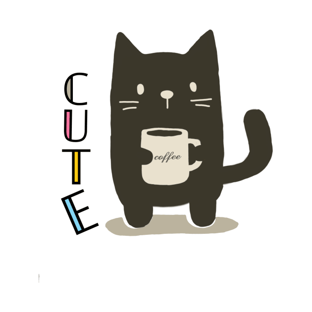 Cute Cat is Drinking Coffee by hasanclgn