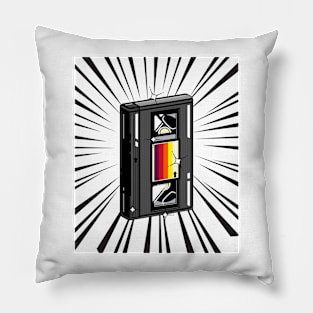 Retro Video Cassette (black print) Pillow