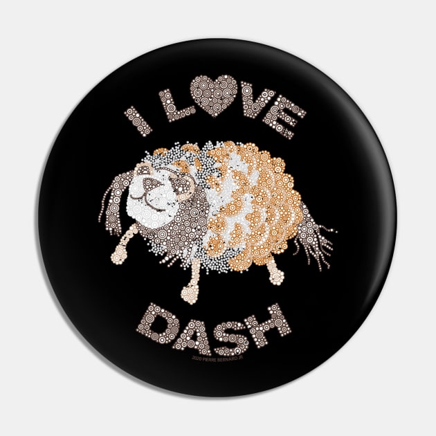 I Love Dash Enola Holmes Pinecone Pet, Dash Circle Design Pin by pbdotman